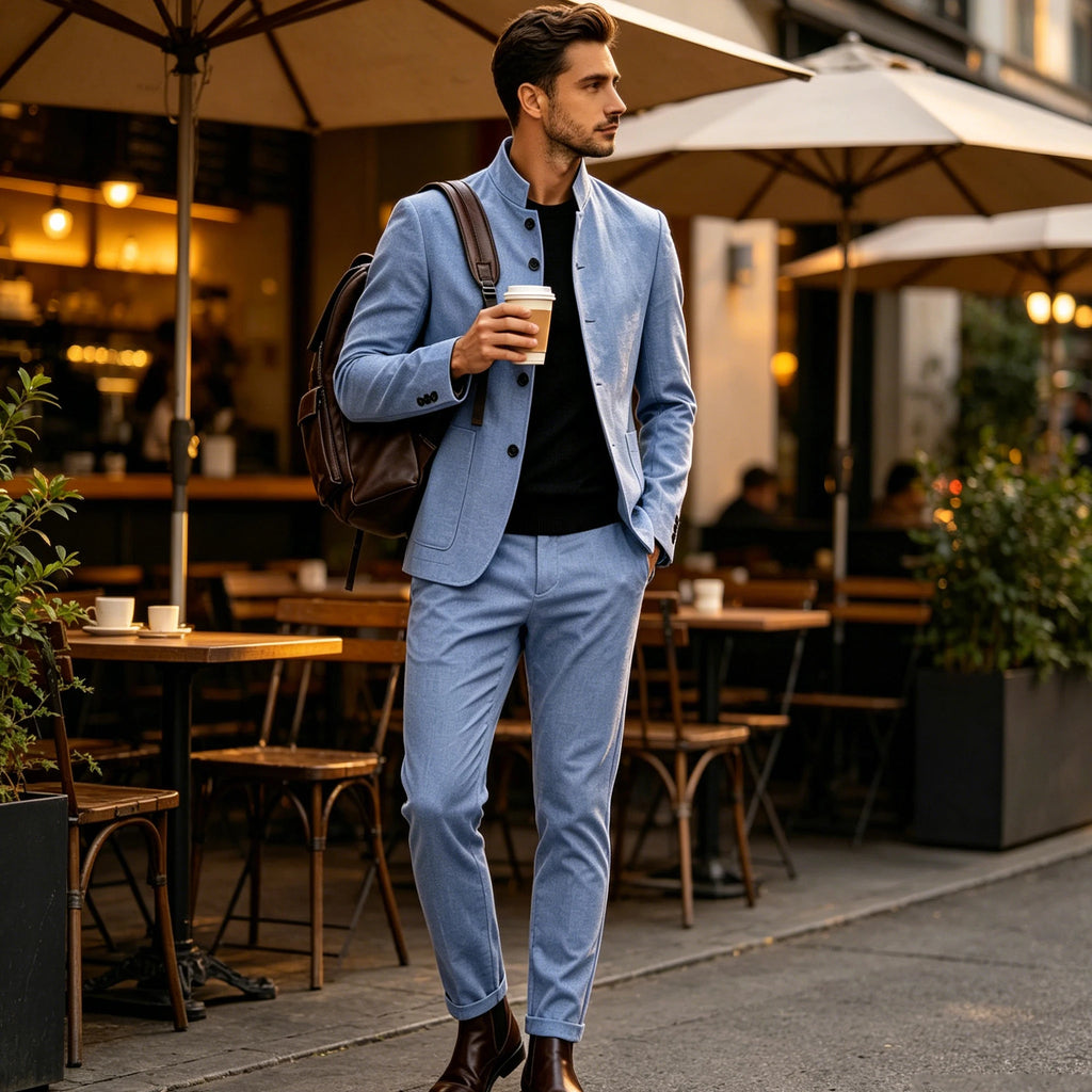 Costume homme 2 pièces col montant – CLEVI Paris