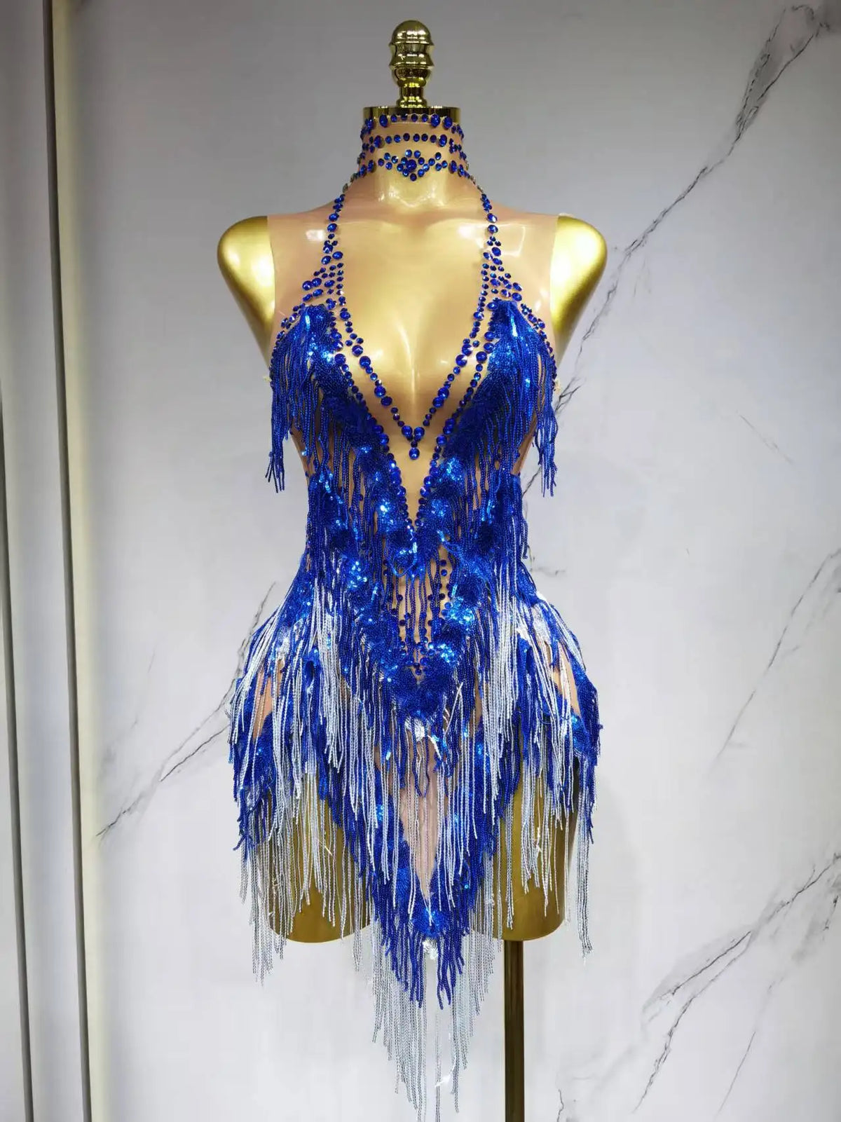 Robe de danse latine à franges – CLEVI Paris