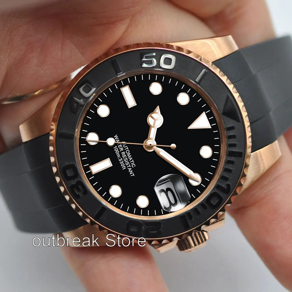 Montre Automatique Homme Corgeut 40mm – NH35 / PT5000 / Miyota Lunette Céramique Bracelet Caoutchouc – CLEVI Paris