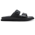 Sandales Homme Cuir de Veau Véritable – Boucle, Antidérapantes, Style Birkenstock | Noir ou Café