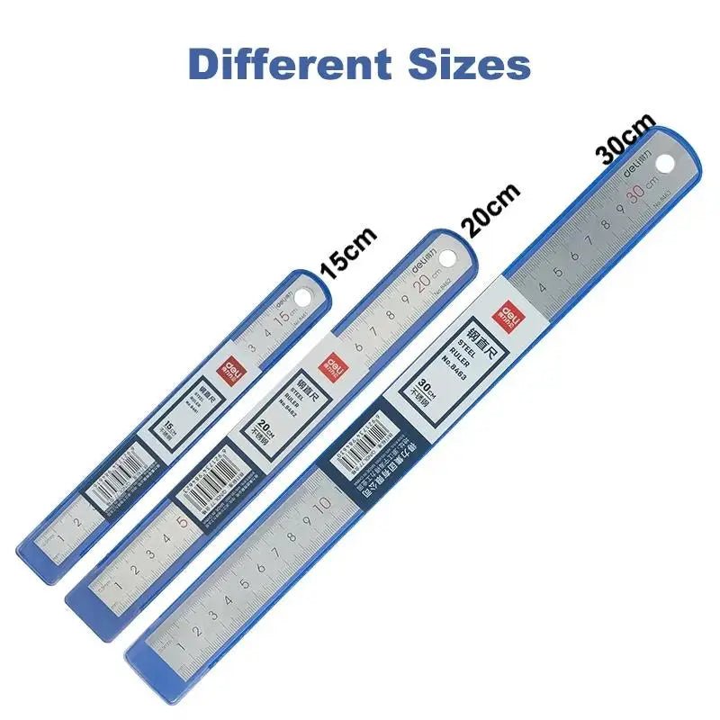Règle Droite Acier Inoxydable DELI | 15, 20 & 30 cm, Précision, École & Bureau – CLEVI Paris