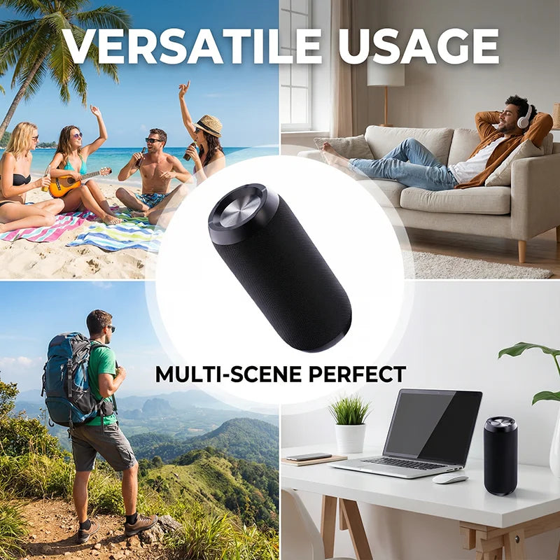 Enceinte Bluetooth Portable KaiAqua – Basses Puissantes, Subwoofer, TF/USB/AUX, Camping