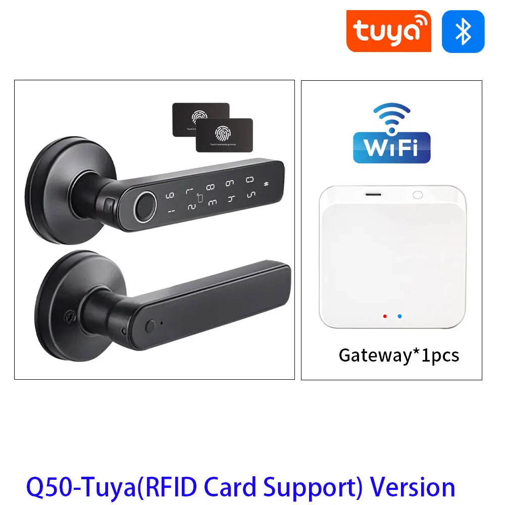 Serrure Connectée Asia-Teco Q50 Empreinte Digitale Tuya Bluetooth IP65 – CLEVI Paris
