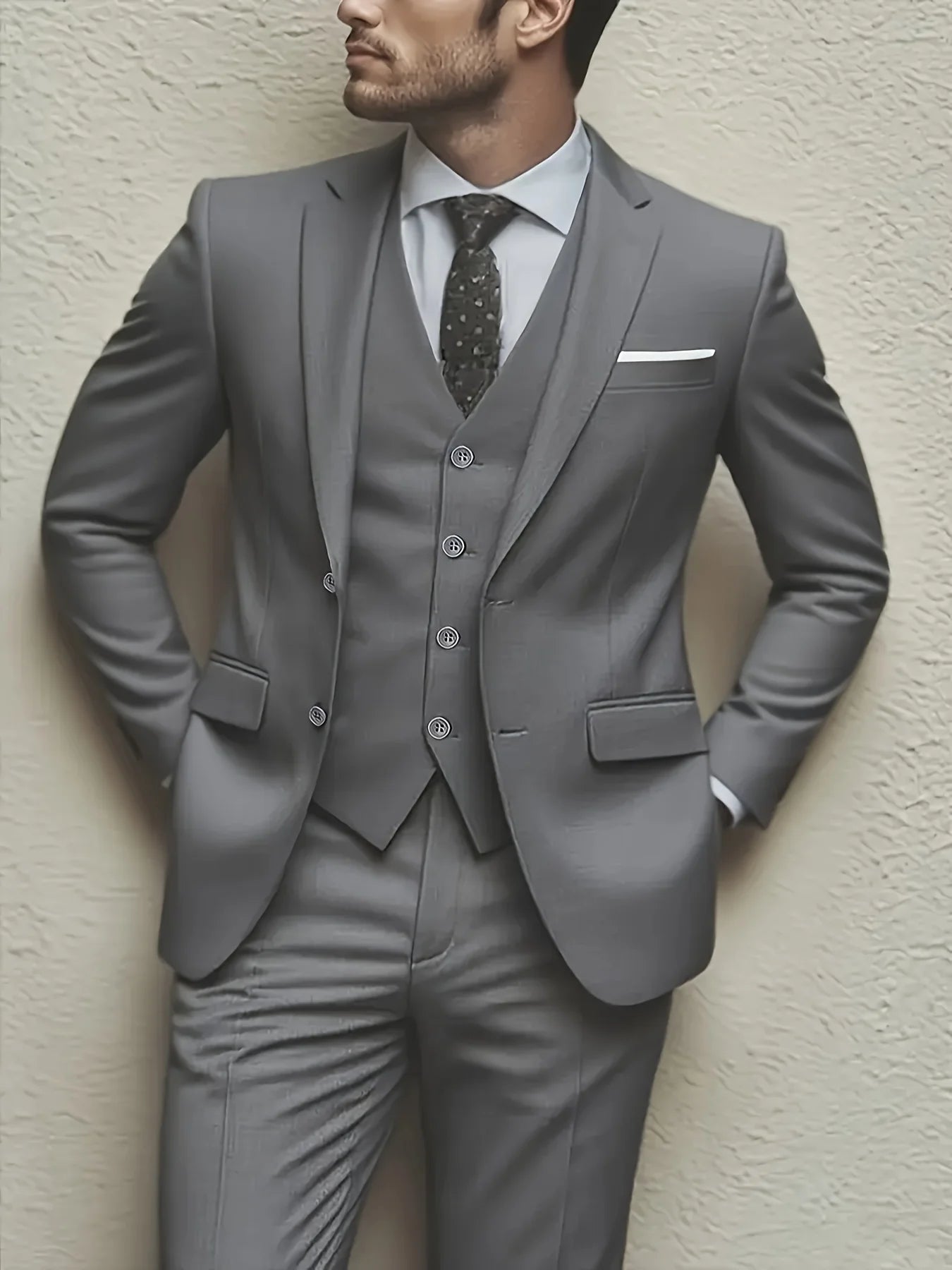 Costume 3 Pièces Homme Veste Gilet Pantalon – CLEVI Paris