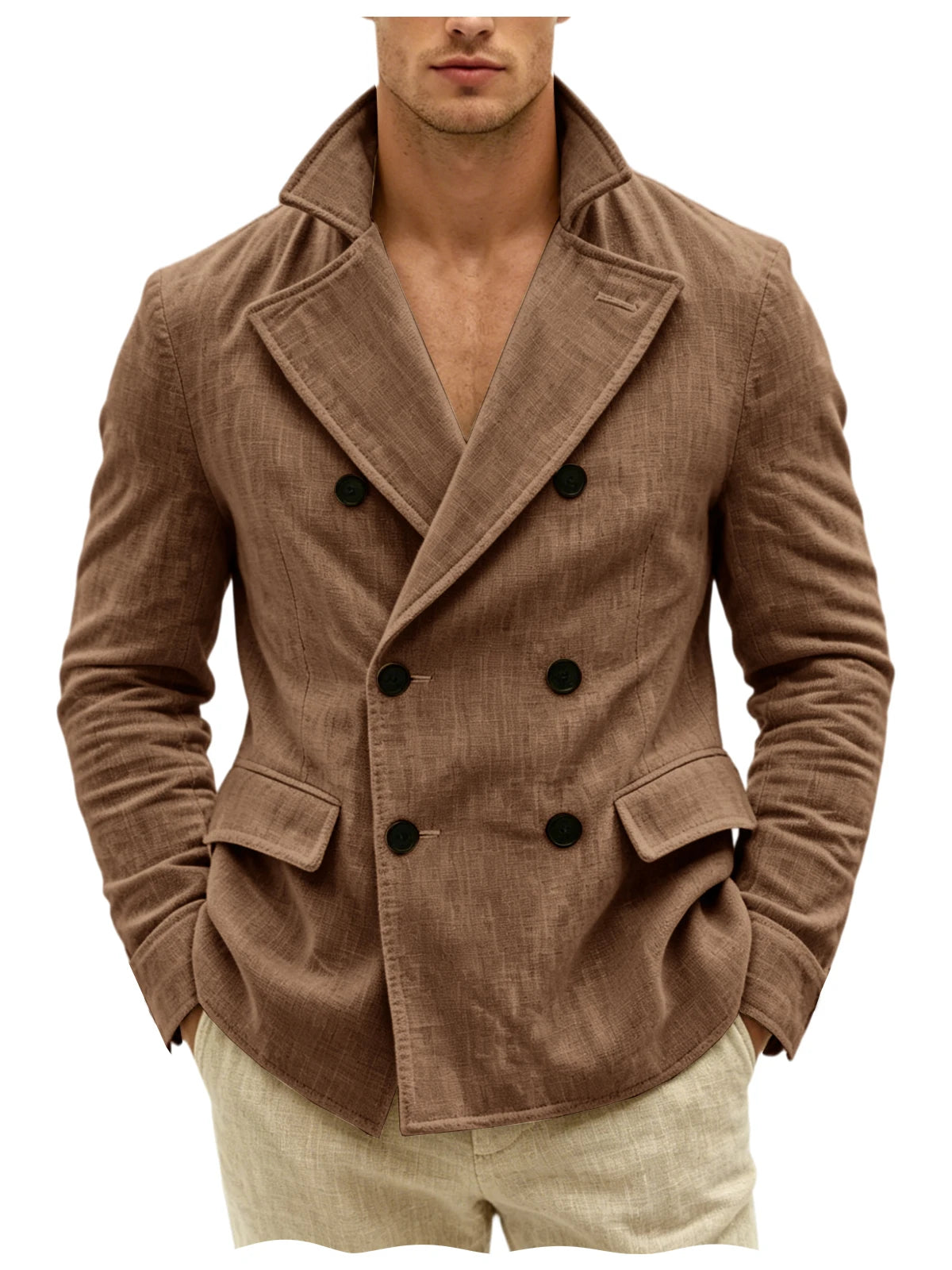 Blazer Croisé Lin Homme – CLEVI Paris