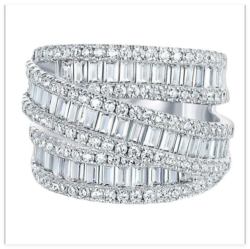 Bague Femme Choucong – Zircon Saphir & Diamant Simulé Serti Griffe Fiançailles