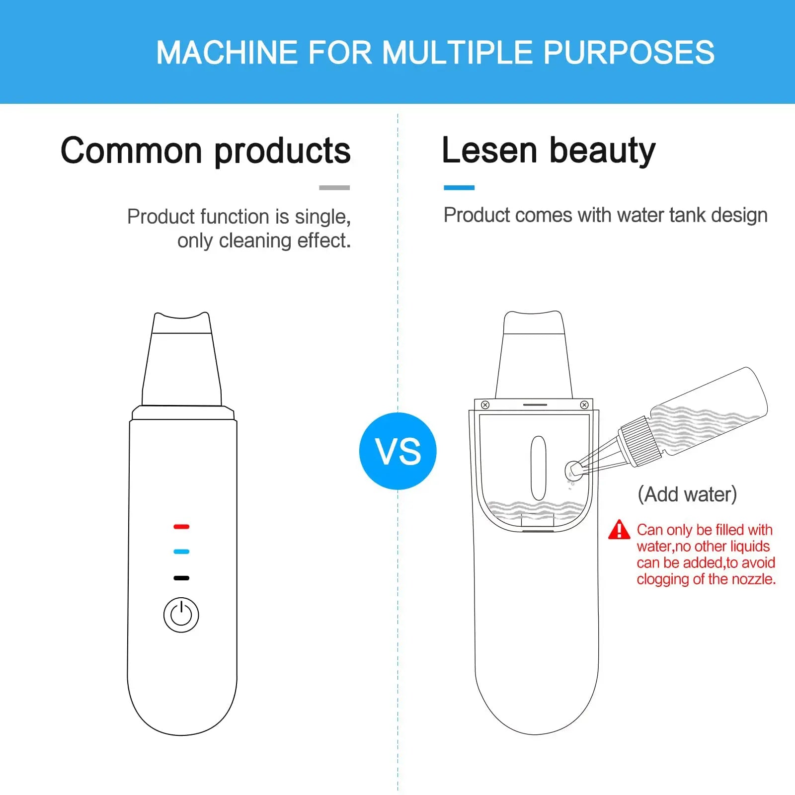 Spatule EMS Ultrasonique Or 24K Peeling Points Noirs Lifting Visage – CLEVI Paris