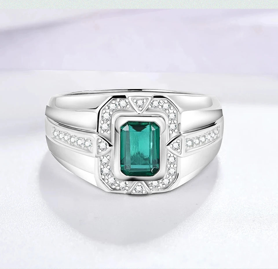 Bague Femme Émeraude Saphir Créé Argent 925 – CLEVI Paris