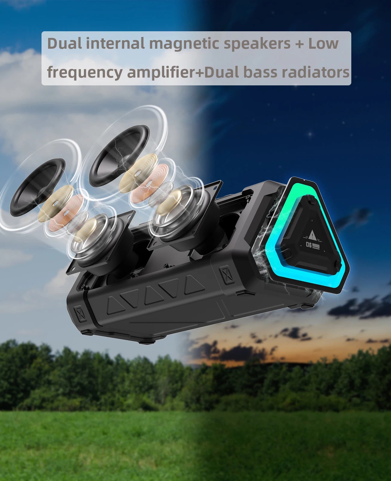 Enceinte Bluetooth Outdoor 40W – IP67, RGB 16,8M Couleurs, TWS, 12h | MLOVE P3