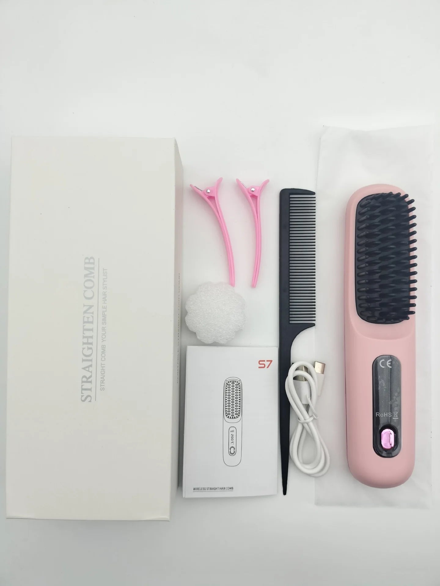 Brosse Lissante Sans Fil Céramique Ionique LED 160-200°C USB-C — CLEVI Paris