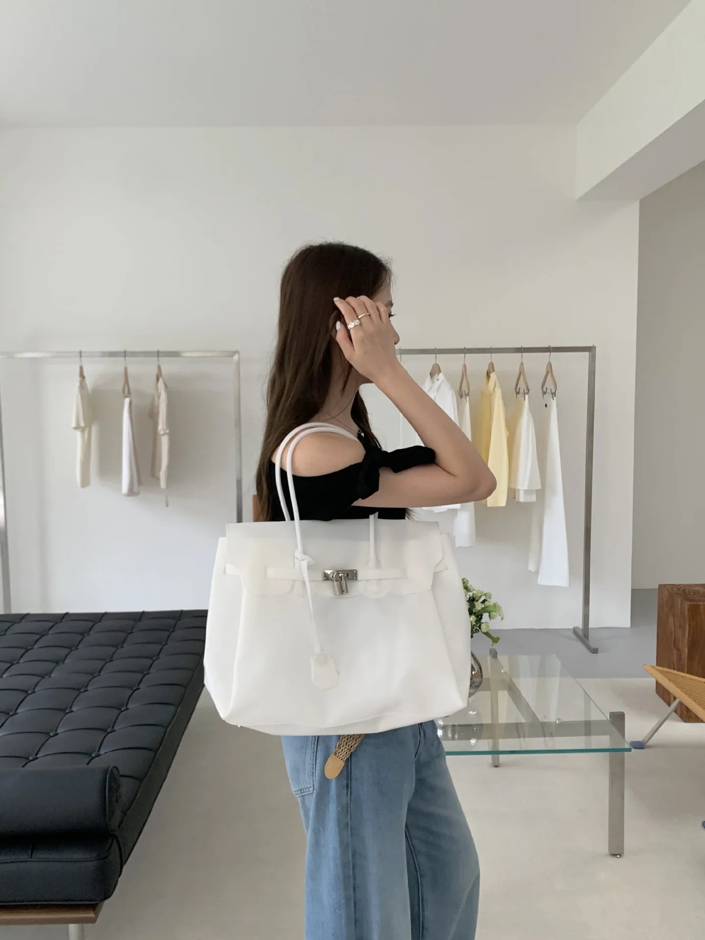 Sac Cabas Femme Style Vintage Minimaliste 20 Coloris Port Épaule Bandoulière – CLEVI Paris