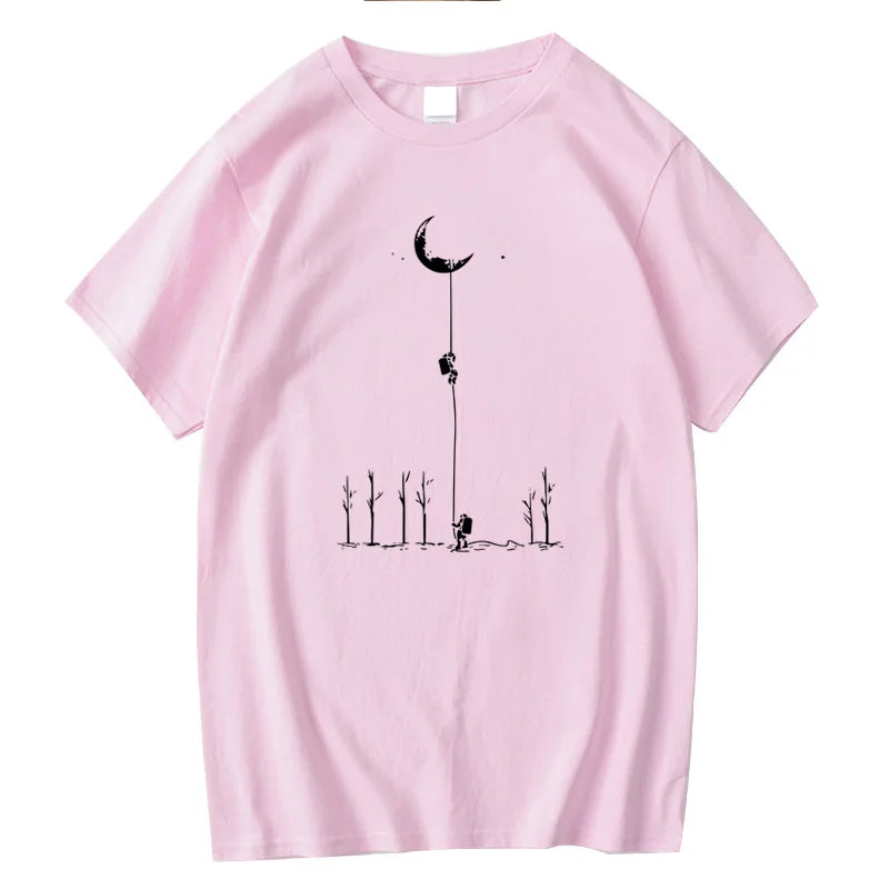 T-Shirt Homme Imprimé Astronaute Hip-Hop Coupe Loose Col Rond 11 Coloris – CLEVI Paris