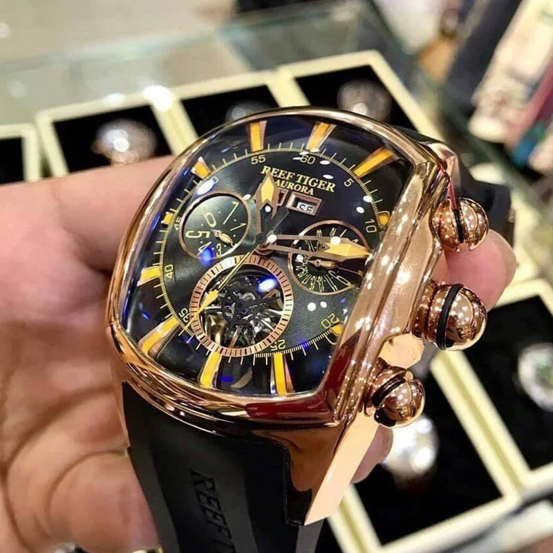 Montre Mécanique Homme Reef Tiger RGA3069 – Tourbillon Automatique, Acier 316L & 13 Coloris