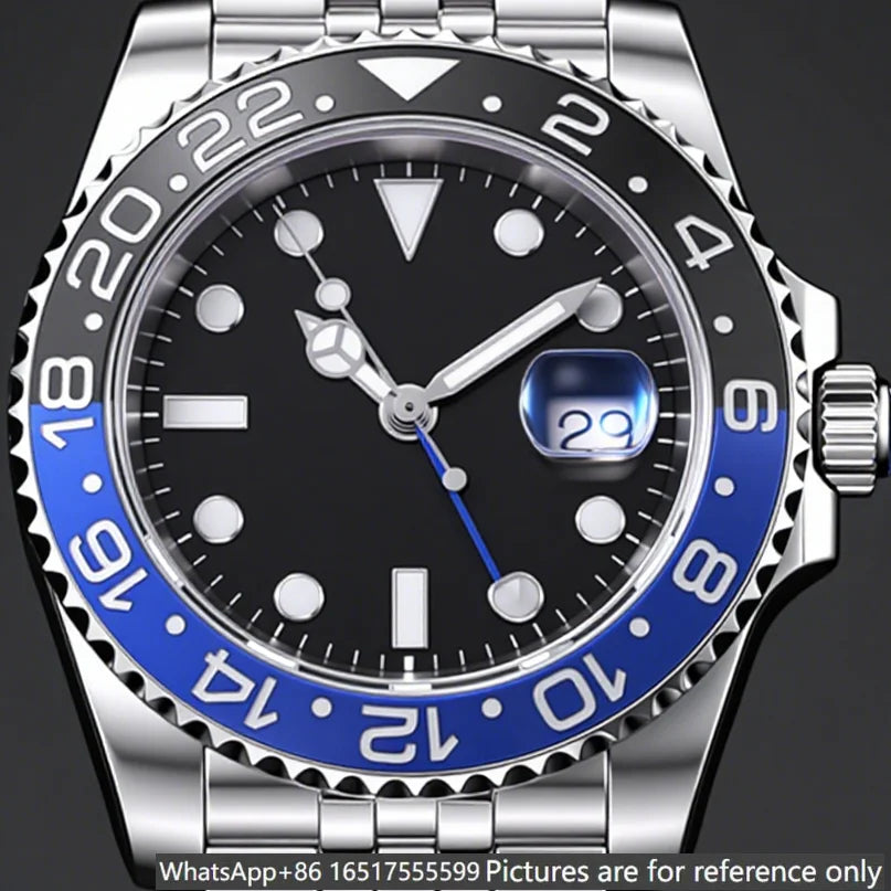 Montre Automatique Homme Style GMT 40MM Acier 904L Cadran Lumineux – CLEVI Paris