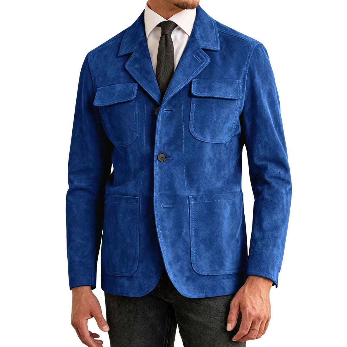 Veste Safari Suédine Homme – CLEVI Paris