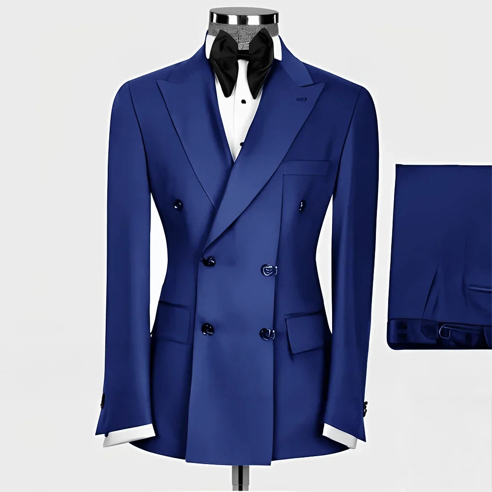 Costume Homme 2 Pièces Slim Fit – Blazer Revers Pointu, Smoking Mariage & Cérémonie