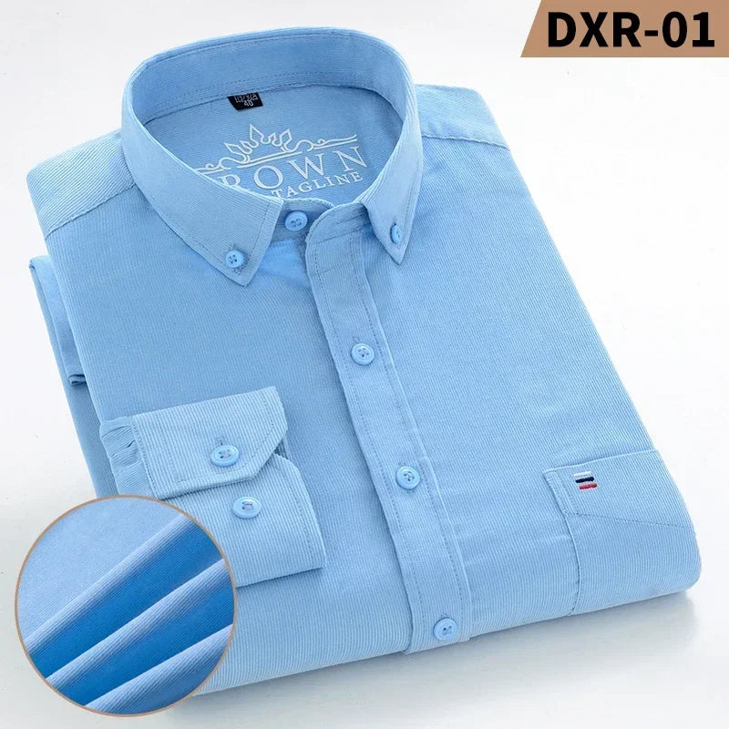 Chemise Corduroy Homme Grande Taille 100% Coton Manches Longues – S à 7XL – CLEVI Paris