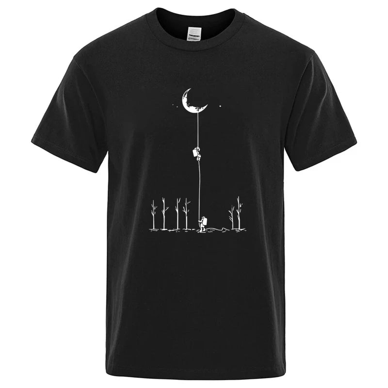 T-Shirt Homme Imprimé Astronaute Hip-Hop Coupe Loose Col Rond 11 Coloris – CLEVI Paris