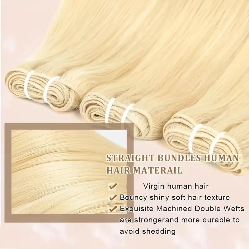 Bundles lisses blond 613, cheveux humains – CLEVI Paris