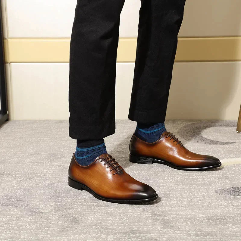 Oxford Whole-Cut Homme Luxe Cuir Vachette Véritable Bout Pointu | Business Mariage EU 39-46