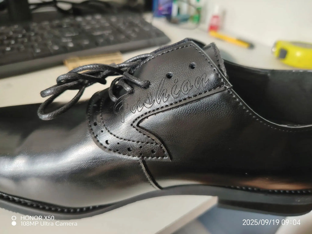 Brogue Oxford Homme Style Britannique Bout Pointu Semelle Épaisse – CLEVI Paris