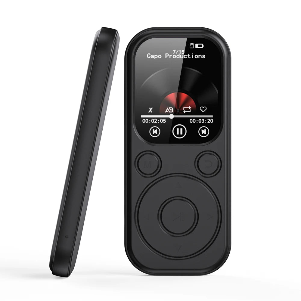 Lecteur MP3 Slim 1,8" Bluetooth 5.4 – Walkman Portable, Radio FM, Enregistreur, Lecture E-Book – CLEVI Paris