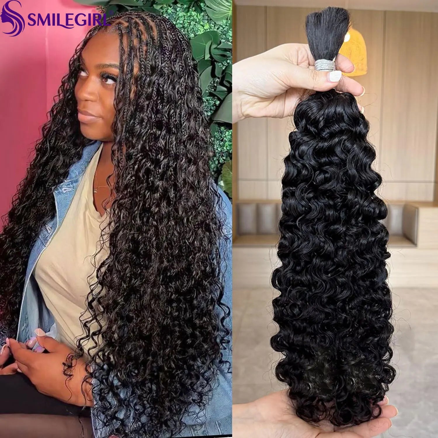 Cheveux Humains à Tresser Deep Wave & Bouclés Birmans Remy – Lot 1 à 5 Mèches – CLEVI Paris