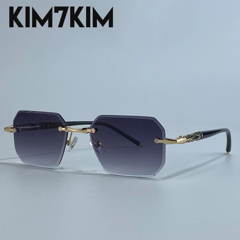 Lunettes de Soleil Punk Sans Monture Carrées Homme – Style Steampunk Polygone UV400 – CLEVI Paris