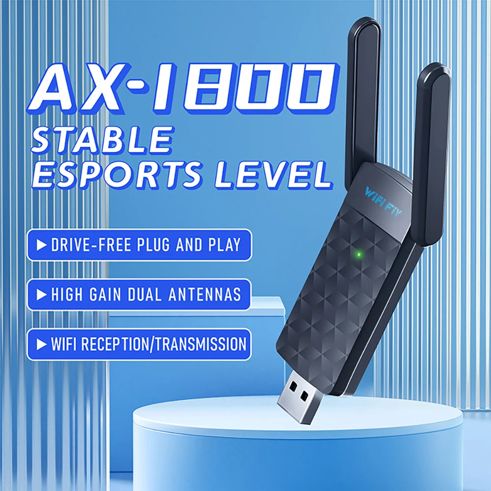Adaptateur WiFi 6 USB WIFI FIY | 1800 Mbps, Double Bande 2,4 & 5 GHz, USB 3.0, PC & Laptop – CLEVI Paris