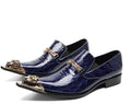 Oxford Homme Cuir Crocodile Embossé – Tête Métallique, 8 Coloris, Grande Taille EU 36-49 – CLEVI Paris
