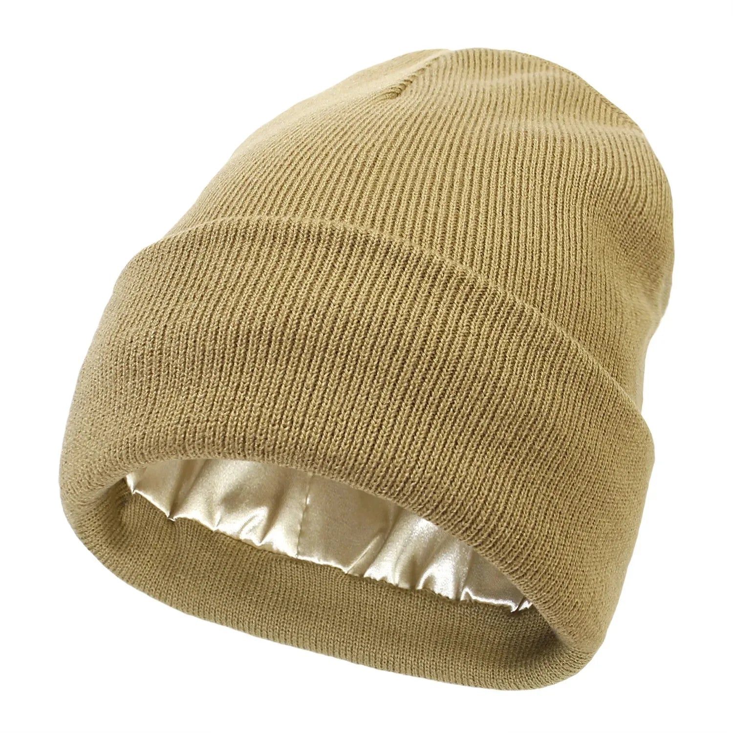 Bonnet Tricoté Doublé Satin Unisexe — CLEVI Paris