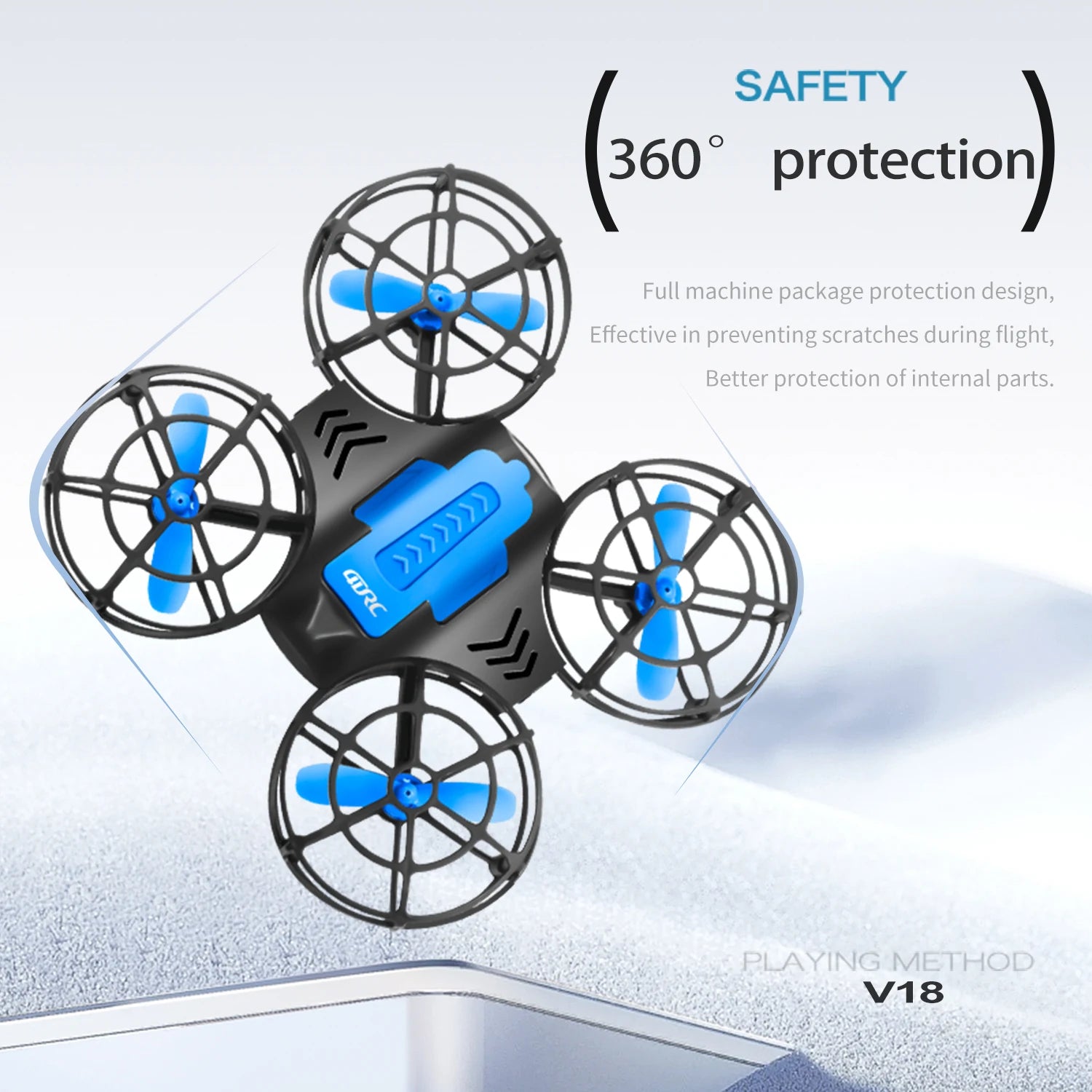 Mini Drone Télécommandé 4DRC V18 – Mode Sans Tête, Maintien d'Altitude, Flip 3D