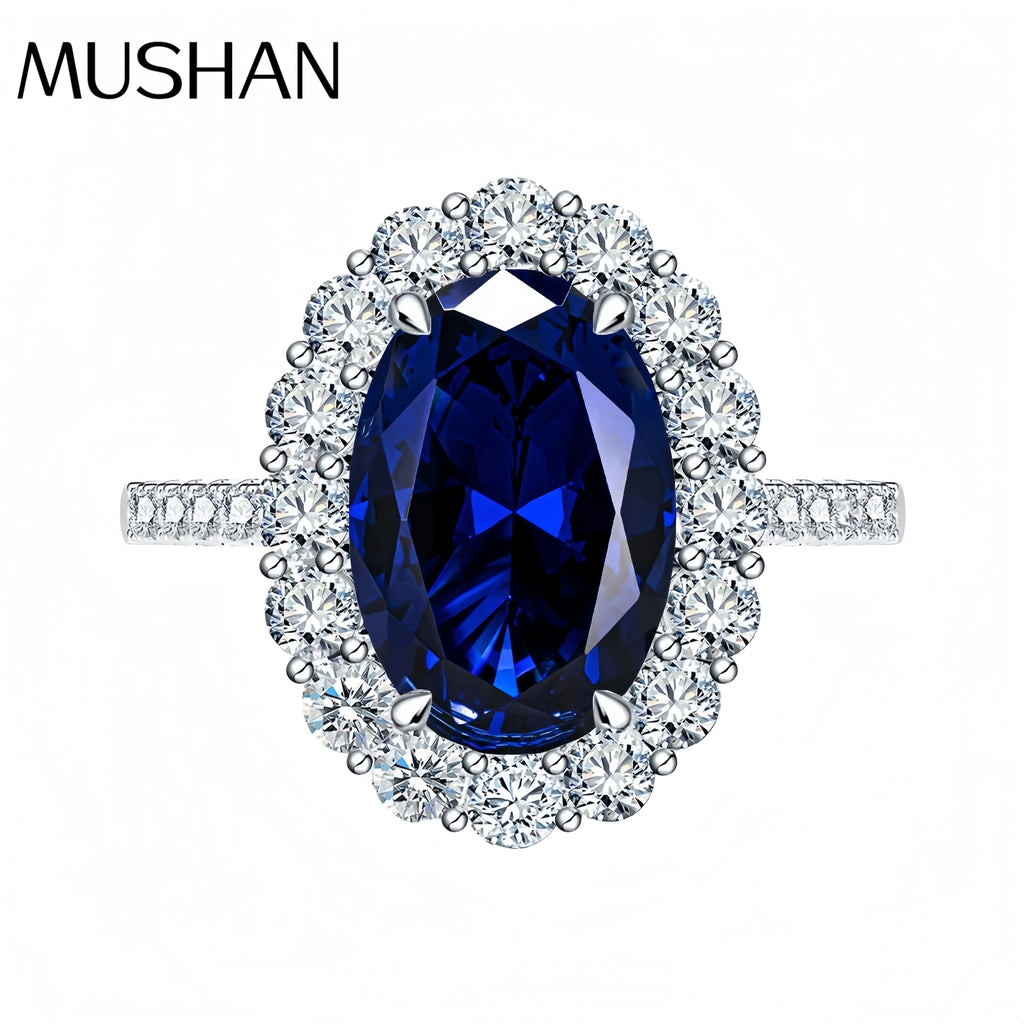 Bague Saphir Bleu HCD 4,4 Carats Ovale | Argent 925 – CLEVI Paris