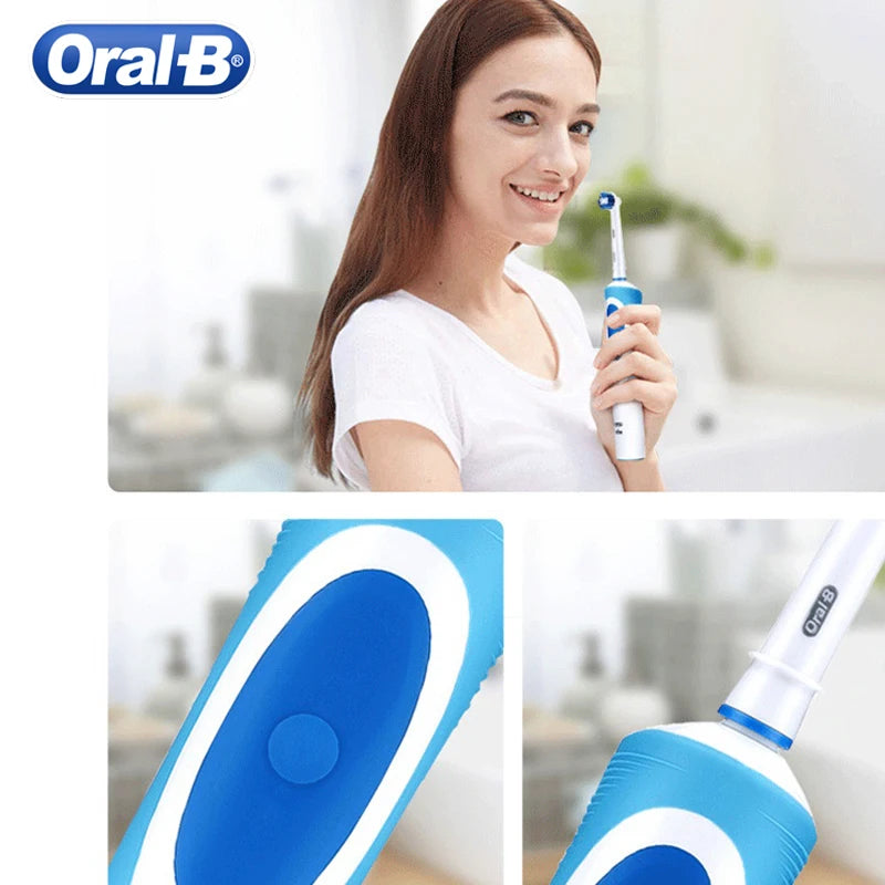 Brosse à Dents Électrique Oral-B Vitality D12 – Rotation 3D, Têtes FlexiSoft, IPX7, 7 Jours d'Autonomie – Têtes Offertes