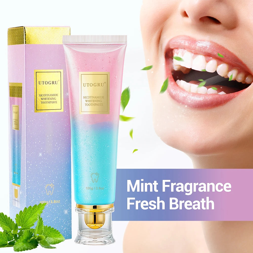 Dentifrice Blancheur Niacinamide Anti-Taches Haleine Fraîche Dents Sensibles 100g – CLEVI Paris