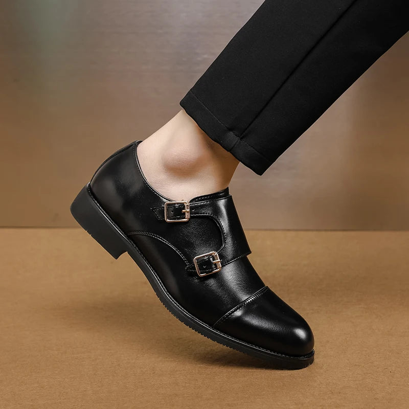 Loafers Homme Cuir Véritable Double Boucle | Slip-On Élégant Casual