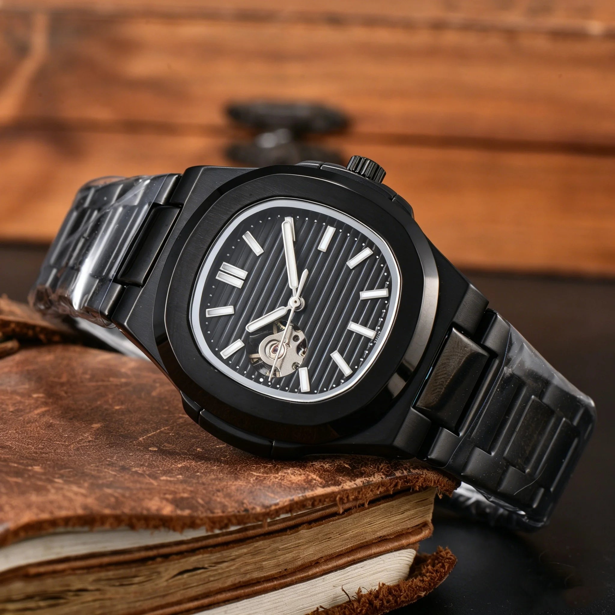 Montre Mécanique Homme Squelette Cadran Ouvert Acier 904L Bracelet Acier – CLEVI Paris