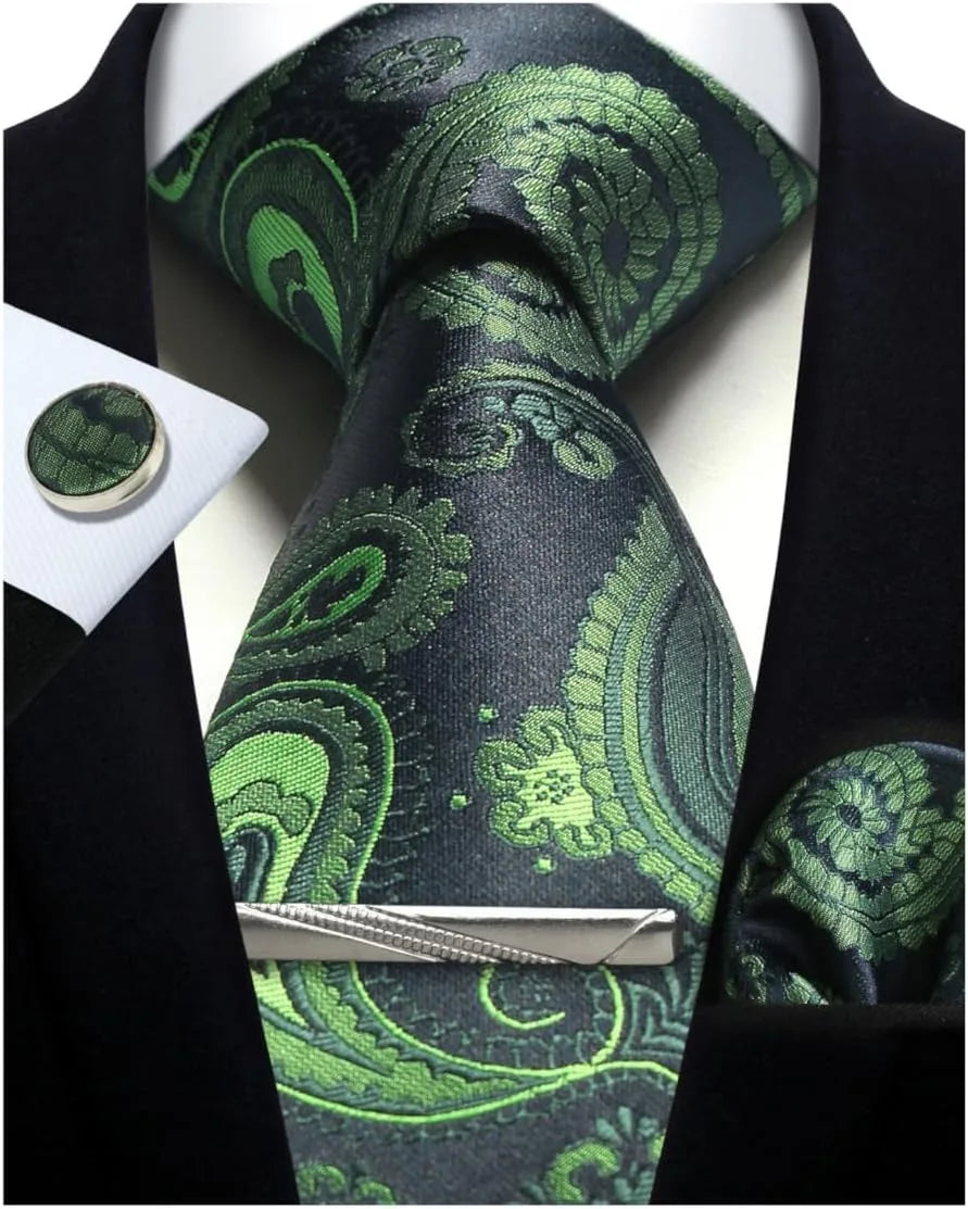 Ensemble cravate homme 4 pièces paisley – CLEVI Paris