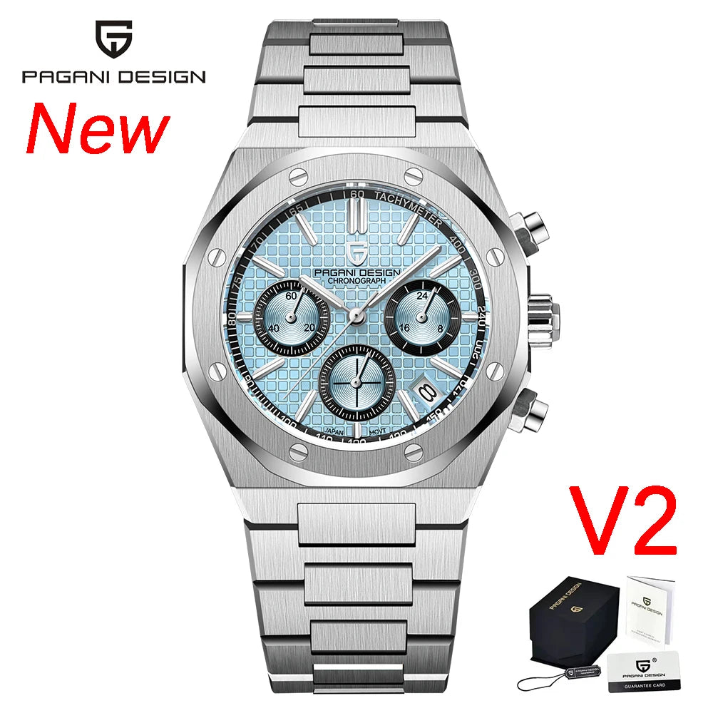 Montre Chronographe Homme Pagani Design VK63 Saphir Lumineux C3 Étanche 20 Bar Fashion 4 Coloris – CLEVI Paris