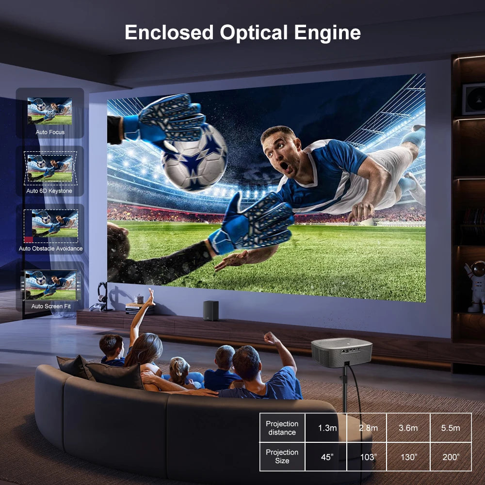 Everycom HQ11W Projecteur Android 15 1080P 4K 3600 ANSI MEMC HDR10+ WiFi 6 Son 20W HDMI 2.1 Bruit 15dB – CLEVI Paris