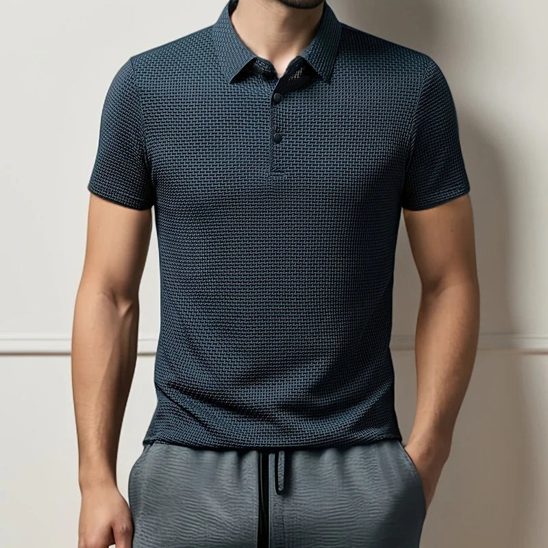 Polo Homme Casual Été – Maille Respirante Polyester/Élastane, Coupe Régulière, 6 Coloris, Tailles M à 4XL