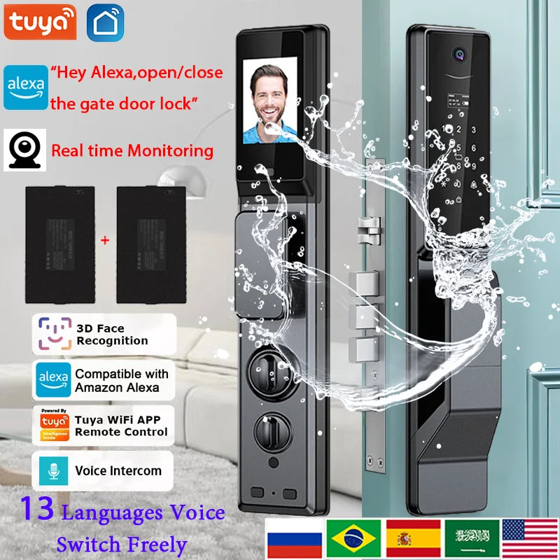 Serrure Connectée X6DL Extérieure IP66 Reconnaissance Faciale Caméra WiFi Tuya – CLEVI Paris