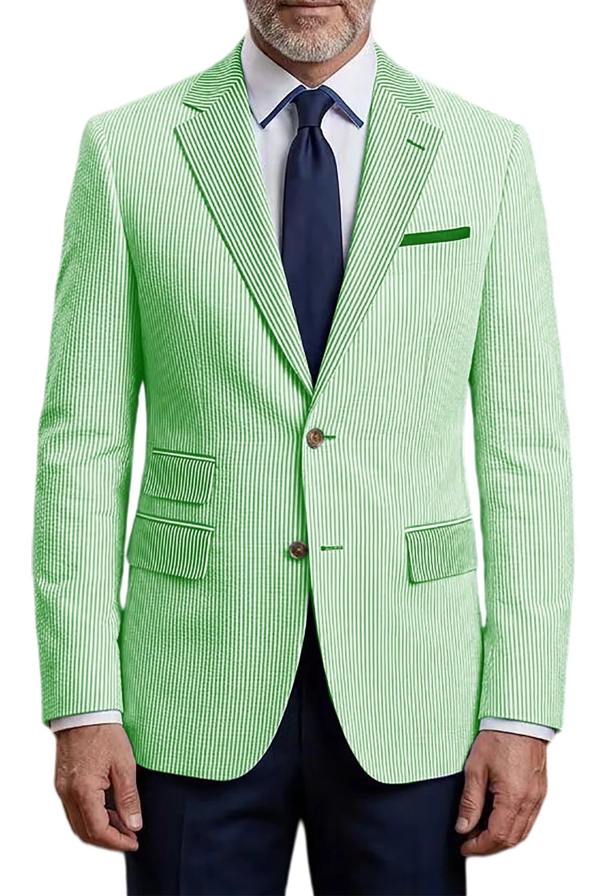 Blazer homme rayé en seersucker – CLEVI Paris