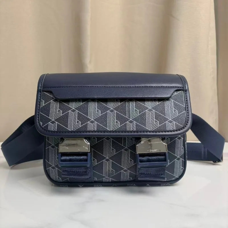 Sac Bandoulière Homme Rétro Imprimé PU Casual 21×9×18cm 9 Coloris – CLEVI Paris