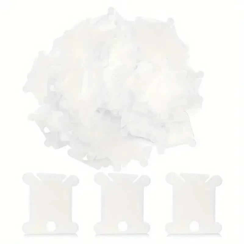 Lot 100 Bobines Plastique | Organisateur Fils Broderie, Point de Croix & Couture – CLEVI Paris