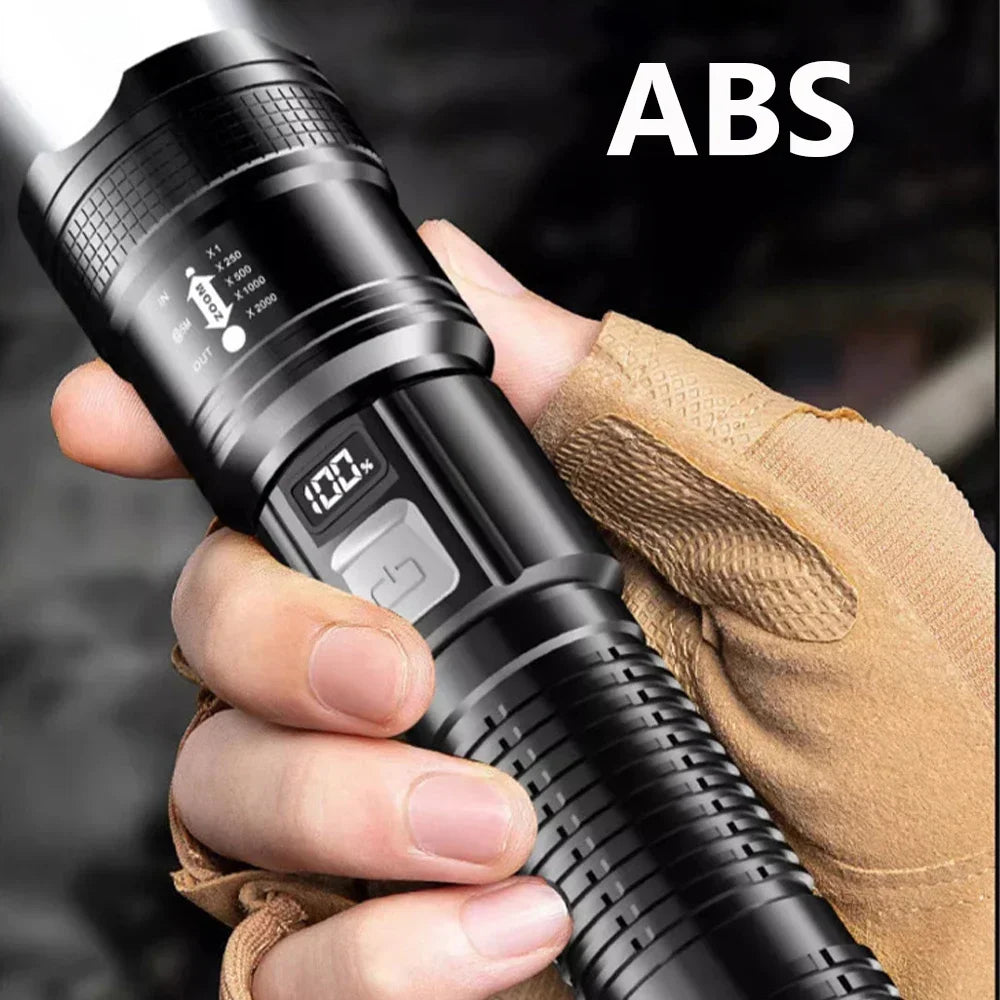 Lampe Torche LED Tactique Rechargeable USB Zoom 1500m – CLEVI Paris