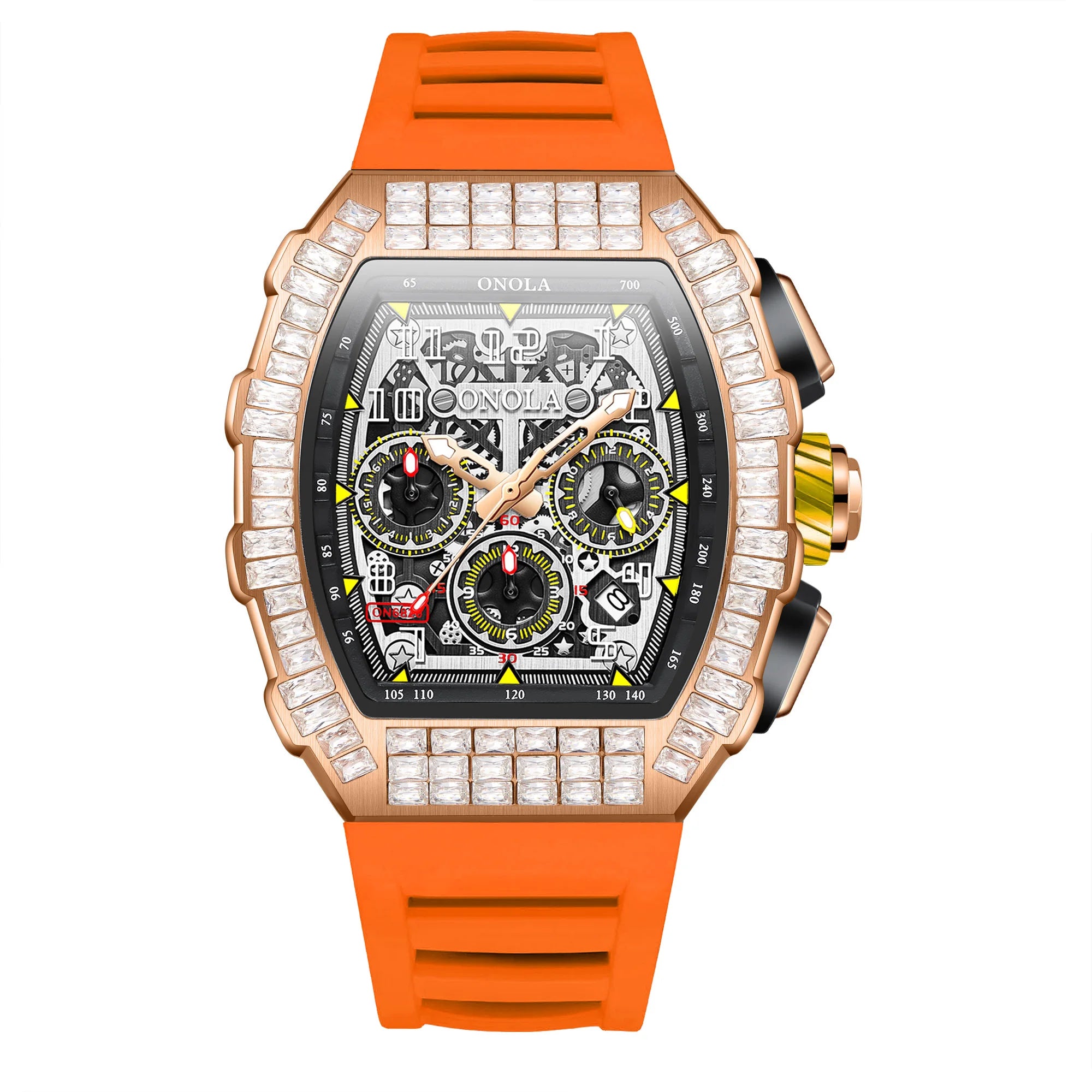 Montre Automatique ONOLA Sport Homme | Squelette Silicone Militaire