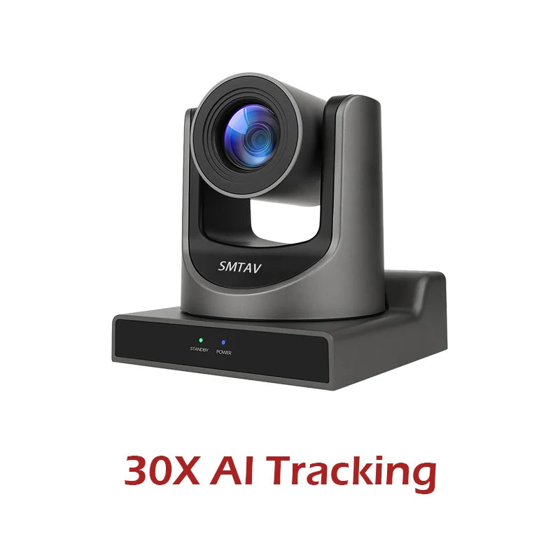 Caméra PTZ Professionnelle SMTAV – Suivi IA NDI|HX 12x/20x/30x 1080p@60fps PoE HDMI SDI Conférence Diffusion – CLEVI Paris