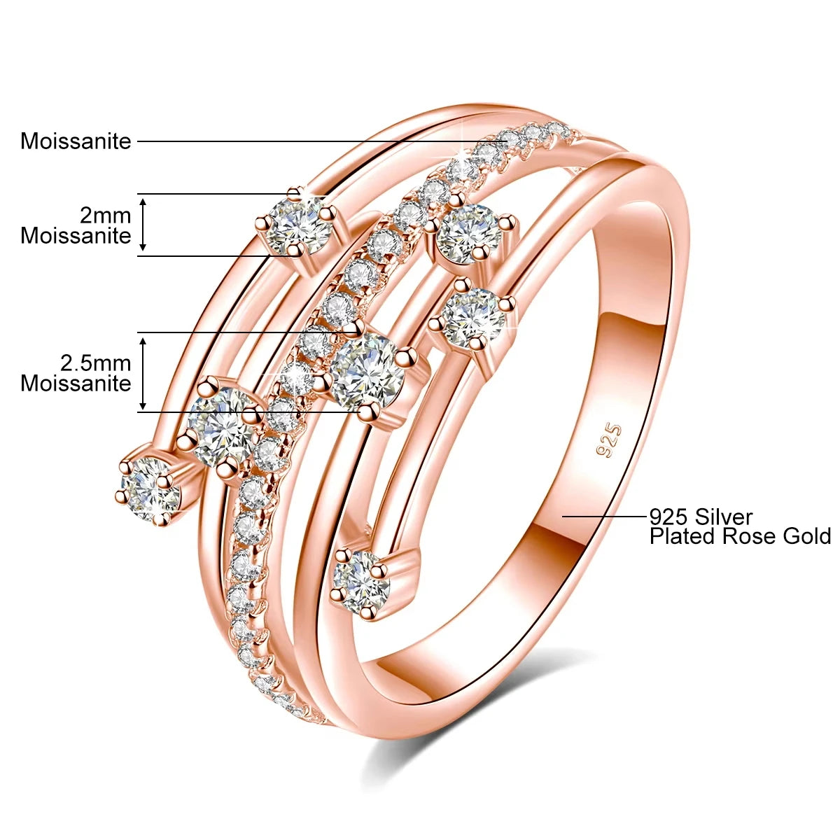 Alliance Moissanite Éternité Argent 925 – CLEVI Paris
