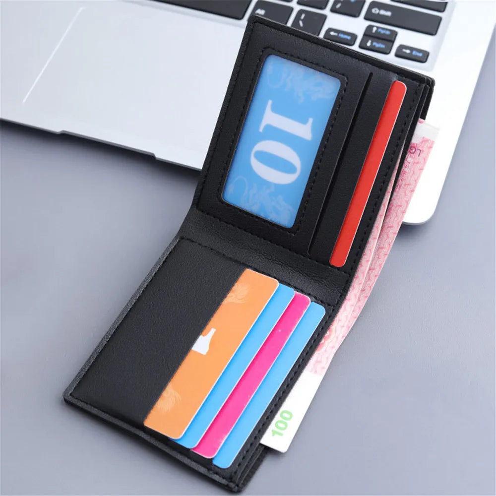 Portefeuille Court Homme Cuir PU Vintage — Slim, Porte-Cartes, Noir, Marron & Café | CLEVI Paris